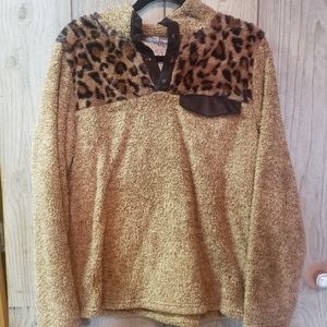 Sherpa leopard 3/4 zip